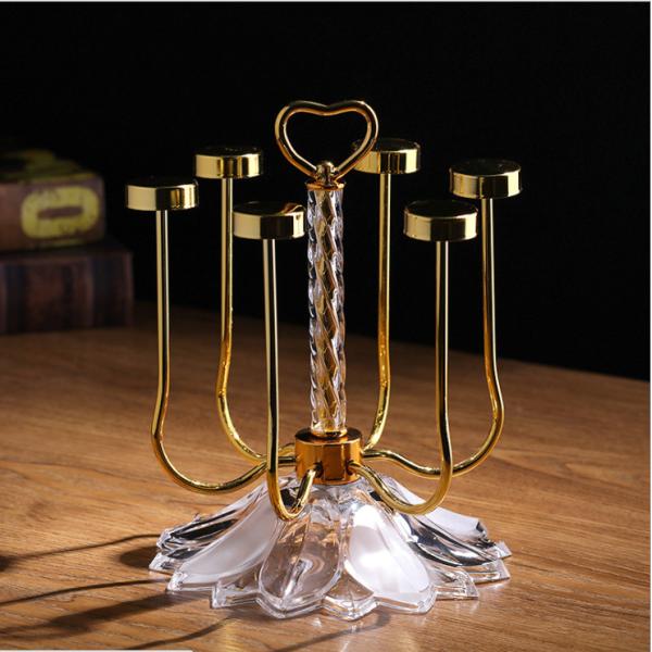 Metal Rotating 25cm Height Cup Drying Rack Stand