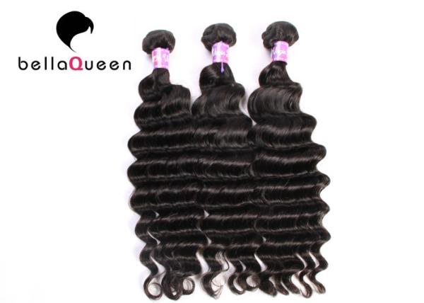 Deep Wave Natural Black 7A Grade Virgin Hair Weaving With No Shedding​