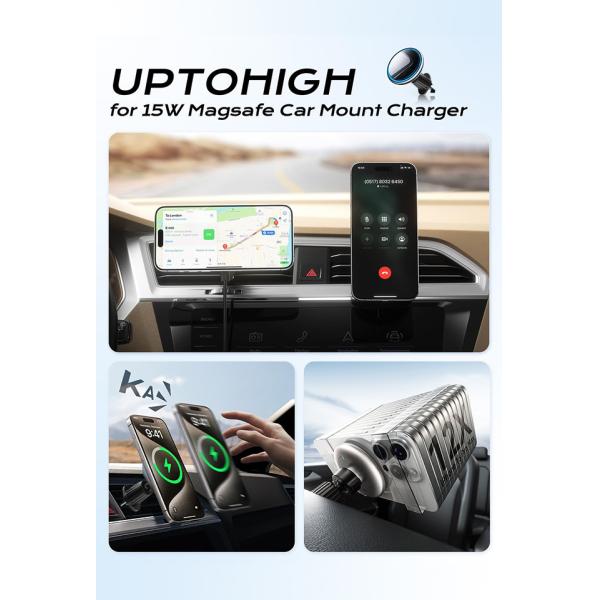Stable And Fast Charging Metal Car Phone Holder With Strong Magnetic Suction And Customizable Running Light