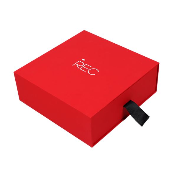 Silver Card Paper Gift Box Jewelry Pull Out Gift Box With Small Batch And Hot Stamping Logo