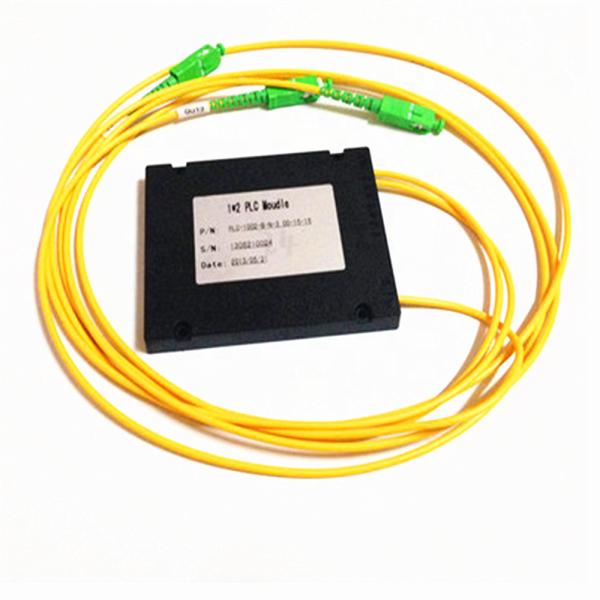 Yellow 2 Way Optical Splitter For FTTH Network 1260-1650nm Wavelength