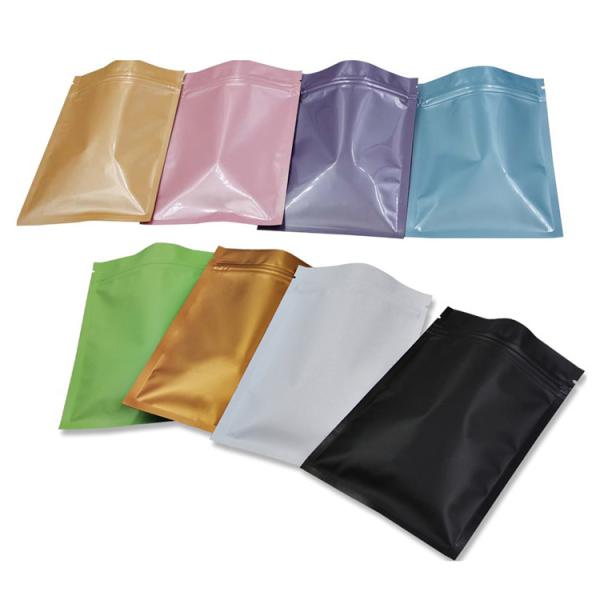 Glossy Rainbow Marbling Pattern Mylar Zip Bag Reclose Flat For Jewelry Cosmetic
