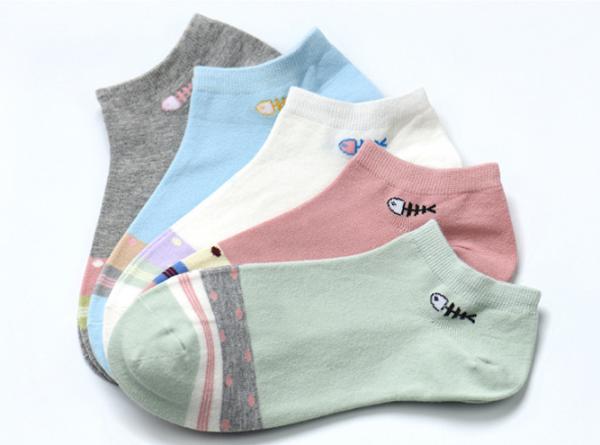 Funky Teenage Ankle Length Socks Low Cut With Cotton + Polyester + Spandex Material
