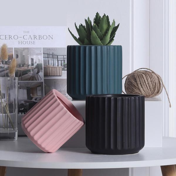 Corrugated 10cm Seedling 4 Inch Decorative Ceramic Plant Pots