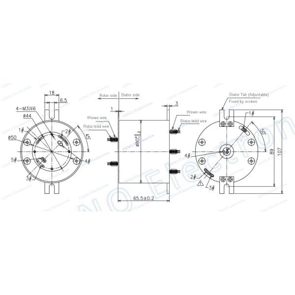 100m Ethernet Slip Ring Integrate Power Low Temperature For Aircraft