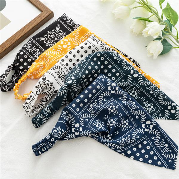 vintage hair bands triangle wrap head women's hair corset elastic cloth headband manufacturers supply