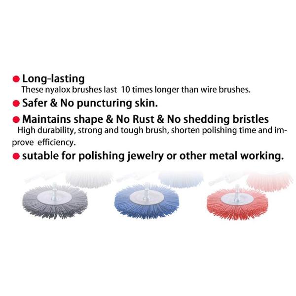 Red Bristle Nylon Filament Abrasive Wire Brush Kit for Drill