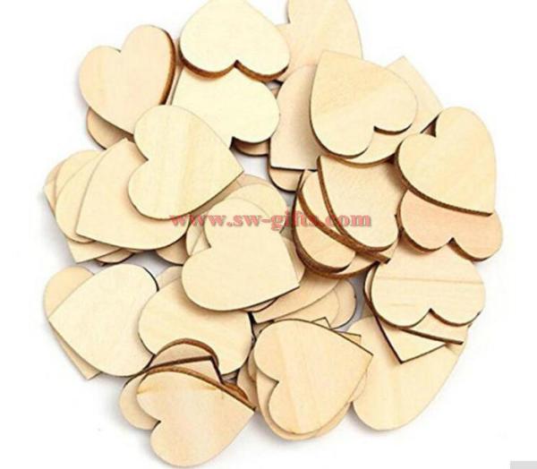 Wooden Heart Kids Birthday Party Supplies Diy Scrapbook Craft Wedding Decoration Valentine'S Day