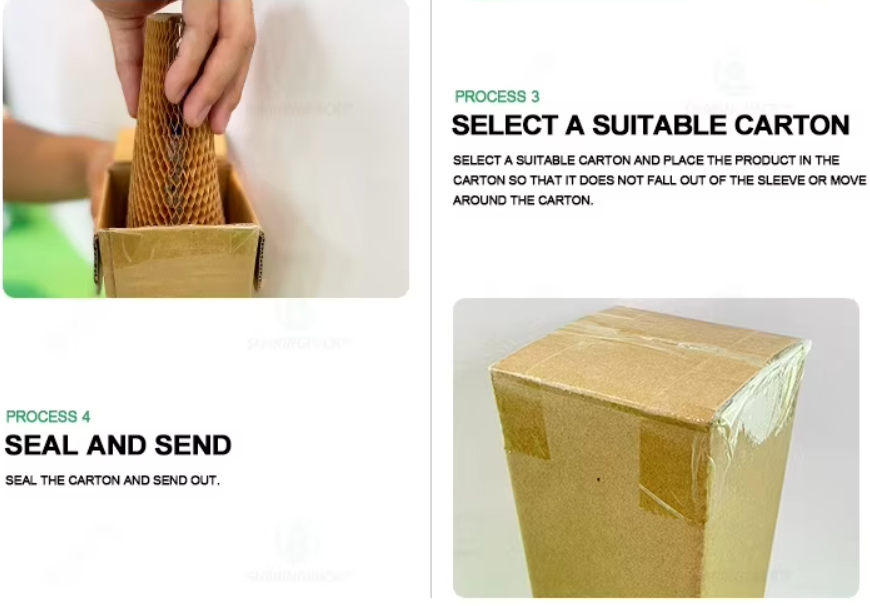 Brown Honeycomb Sleeve Packaging Kraft Paper Cushion Wrap Packaging Recyclable