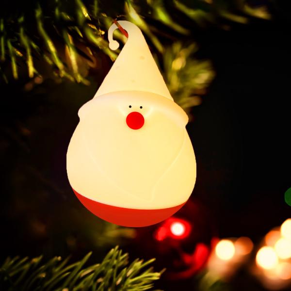 Santa Claus Nightlights 1200mAh Battery Rechargeable Lamp Cute Silicone Decoration Christmas Gift