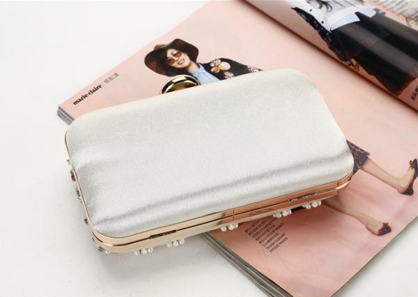 Crystal Beaded Sparkly Evening Bags Heart Shaped Clutches With Satin Fabric