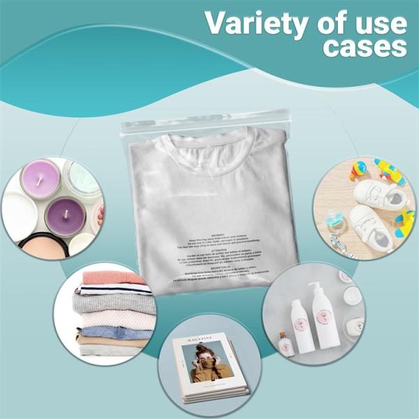 Secure Zipper Closure Custom Logo Print Polybags for Suffocation Warning and Security