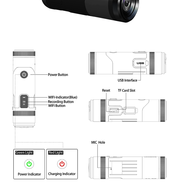 Video Helmet Cameras 4K Professional Digital Motorcycle Recorder for Moto