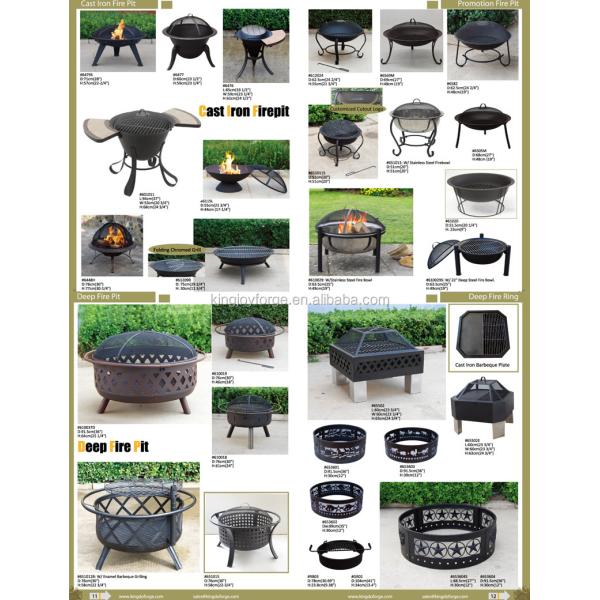 Metal Black Indoor Outdoor Round Wood Burning Charcoal Fire Pit With Grill