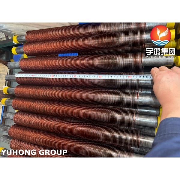 ASTM A106 Gr.B Carbon Steel Embedded G Finned Tubes With Cu T2 Fins For Air Coolers