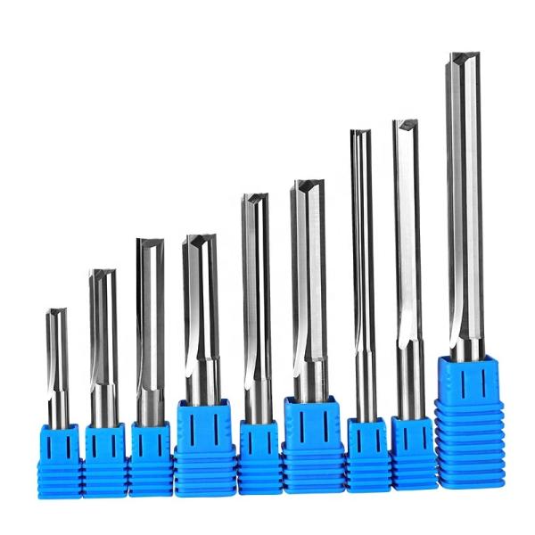Manufacturer DLC Coating Cnc Router Tools Solide Carbide End Mill Wood Cutter Bit CNC 2 Flute  Straight Bit 6mm