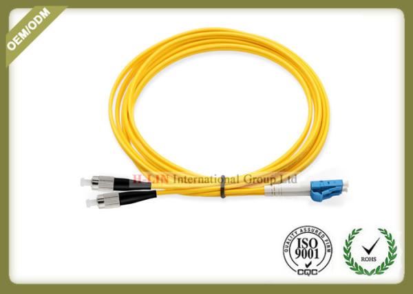 Singlemode Duplex Fiber Optic Patch Cord PVC/LSZH Jacket Yellow Colour