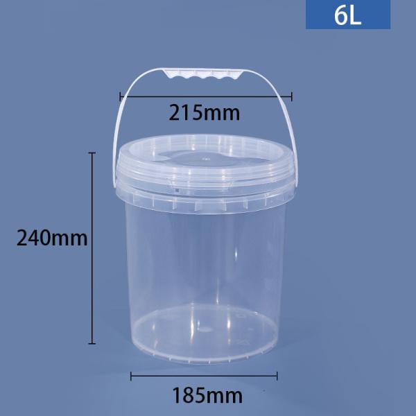 6L Household Clear Plastic Round Custom Printing Candy Popcorn Cookie Bucket With Lid