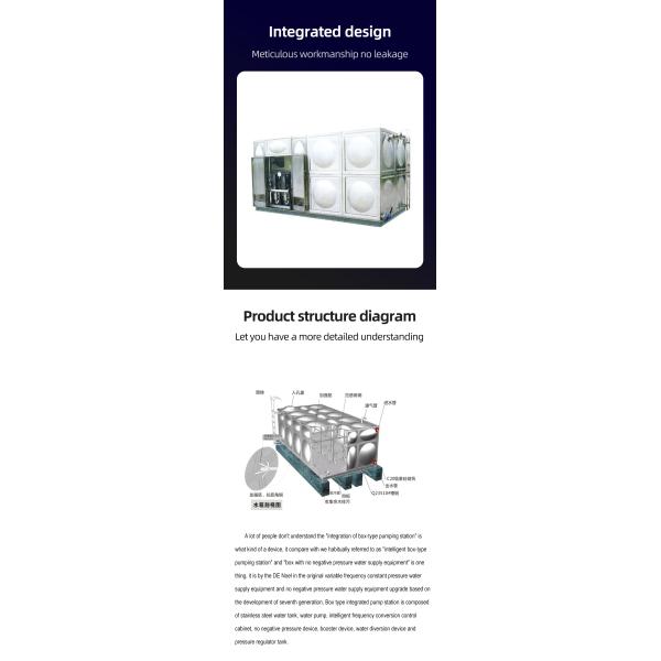 Réservoir industriel en acier inoxydable Panneau carré réservoir d'eau réservoir d'isolation d'eau potable assemblé