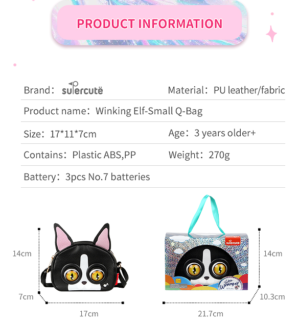 Supercute Little Girls Shoulder Bag Intelligent Interactive Voice Blinking Bag