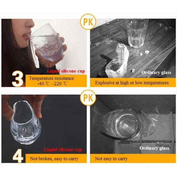 Household Food Safe Silicone Rubber Cup Transparent Non Toxic Tasteless Anti Fall