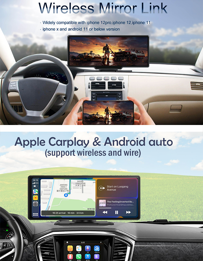 10.26 Inch Touch Wireless Apple CarPlay Screen With Navigation Car Player