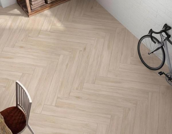 Beige Antibacterial Wooden Porcelain Tile 200x1000mm Indoor Floor Strip