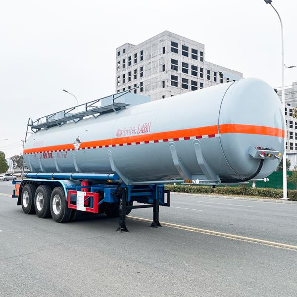 High Capacity 24000L PE Lining Hydrochloric Acid Tanker Semi Trailer With 3 Axles