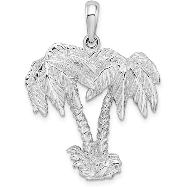 Love Animal Charm Family Birthday With Sterling Silver Polished Palm Tree Pendant