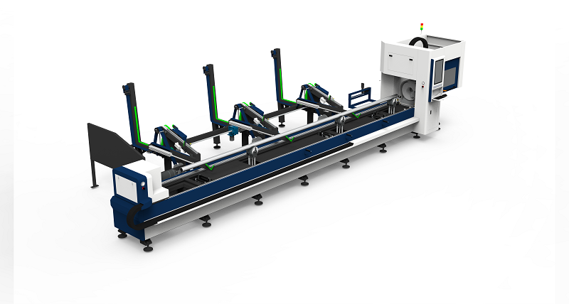 Horizontally Mounted Lathe Fiber Laser Metal Cutting Machine Fully Automatic Loading