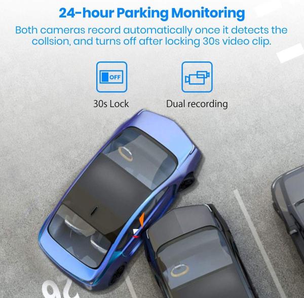 4K 11.26 Inch Wifi Dual Dash Cam 4K 170 Degree Wide Angle