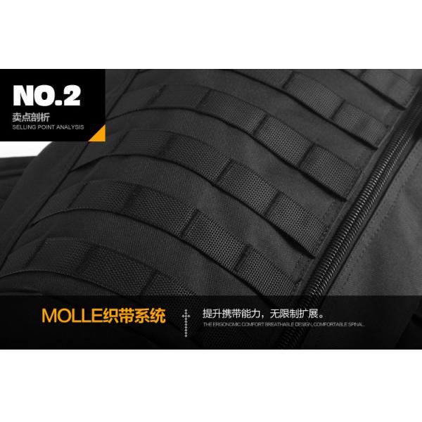 Black Outdoor Tactical Day Pack Backpack , Lightweight Travel Daypack