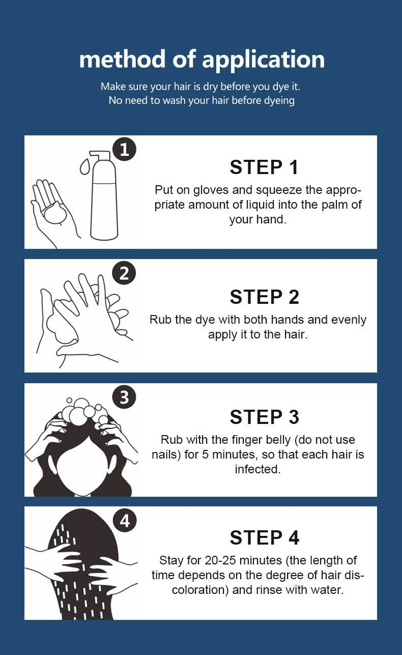 Shampoo Colorant Rapide 3 en 1 Non Irritant Non Allergique