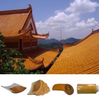 Gold Yellow Antique Chinese Temple Roof Tiles High Glossiness