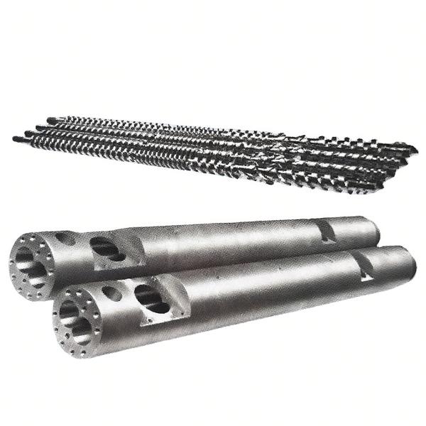Screw personnalisé et le baril parallèle Twin Screw Baril produits de précision machine de moulage par injection vis pour Pe/pp Extrudeuse de pelletage