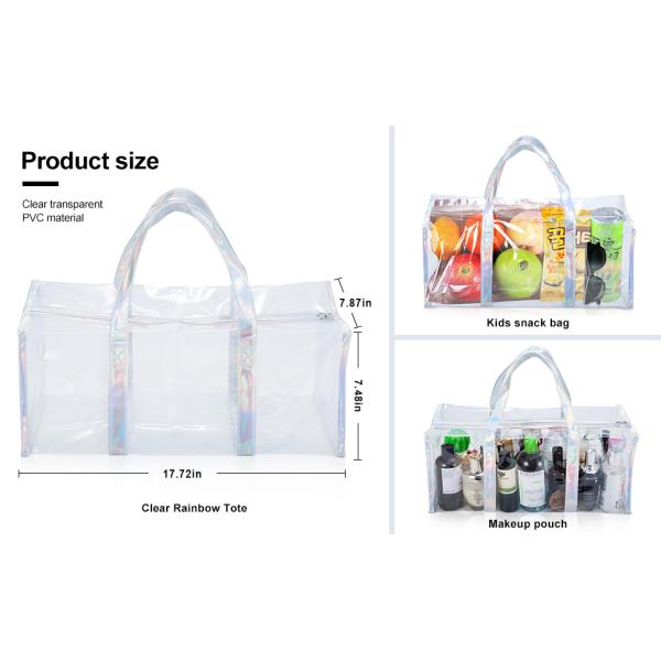 PVC Travel Makeup Toiletry Storage Bag, Large Capacity Tote Bag, Cosmetic Clothes Organizer Bag