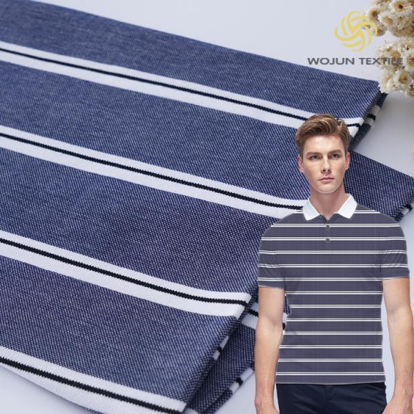 Sentimento natural e boa textura Tecido de malha com raias confortáveis para camisa de polo