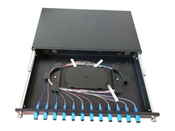 FTTB Network 1U Terminal Optical Fiber Cable 12cores Rack Mounted