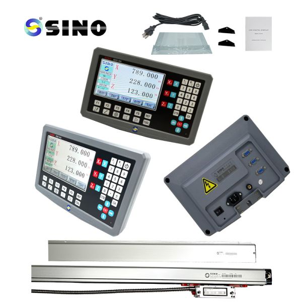 SINO SDS2-3V 3-Axis Digital Readout DRO Kit with High Precision Glass Scale for Lathe Milling Machine IP67 Protection
