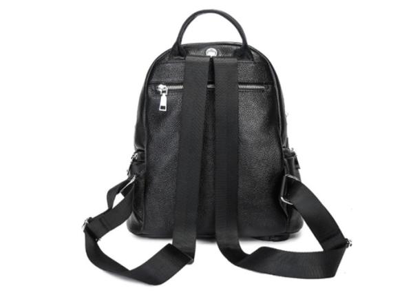 Real Leather Laptop Backpack , Hiking Briefcase Black Backpack Purse For Women