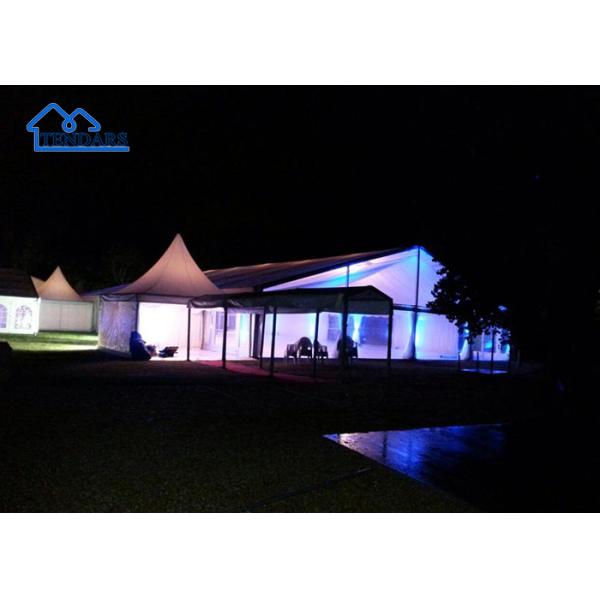 White Elegant Garden Party Marquee Tents Waterproof PVC Aluminum Alloy Frame Canopy Structure