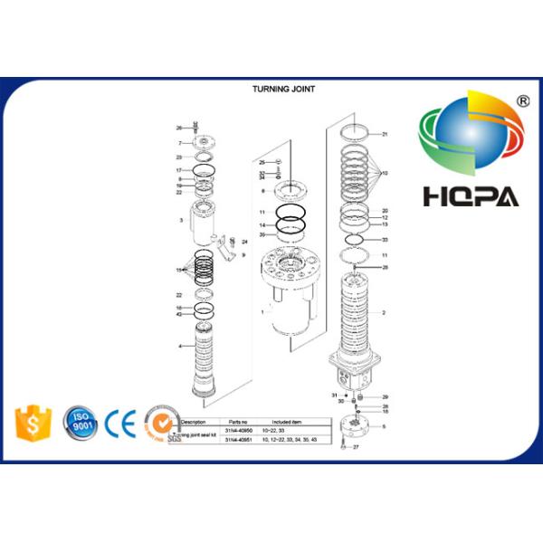 31N4-40651 Turning Joint Seal Kit for Hyundai R140W-7 R150W-7