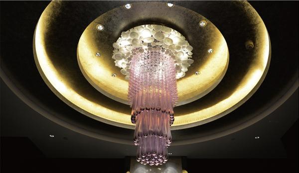 Post Modern Style Custom Chandelier Hotel Lobby Business Center Large Crystal Luxury Round Water Drop Pendant LED Ceiling Light