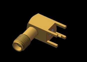 Right Angle SSMA / Mini SMA Female / Jack RF Coax Connector 4 Leg Through Hole Solder PCB ​Up to 18GHz