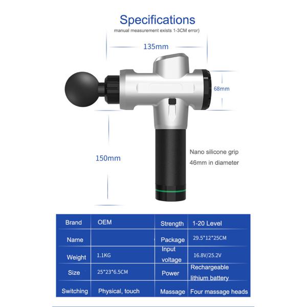 Мини вибрационные электрические наушники глубокий массаж мышц пистолет массажник тела