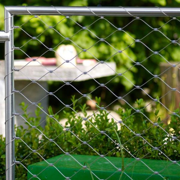 3.0mm 304L Stainless Steel Cable Mesh Netting Diamond Shape Flexible For Garden Fence