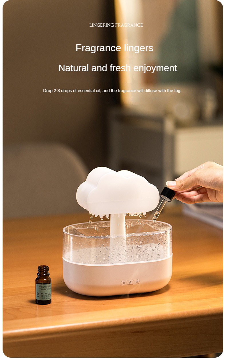 Customized Room Direct Sale Air Essential Oil Ultrasonic Rain Cloud Mushroom Raindrop Aroma Diffuser Humidifier