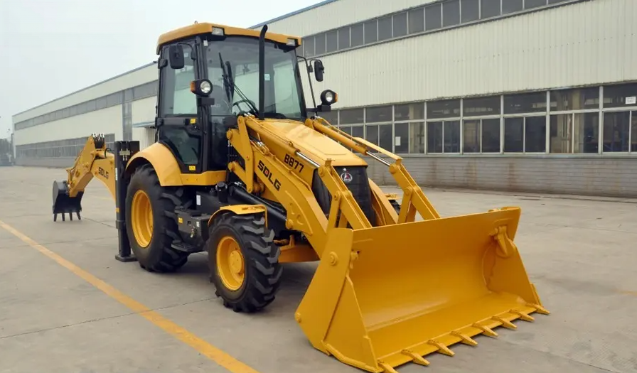 SDLG B877f 4WD Backhoe Loader 8 Ton Operating Weight 1.0m³ Front Bucket 0.18m³ Rear Digging Bucket Construction Loader Digger