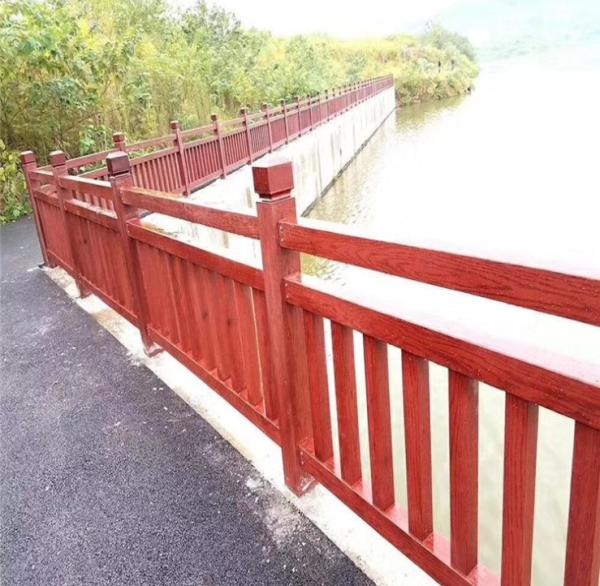 Wood Colour FRP Guardrail Fiberglass Deck Railing Used In Landscape Areas