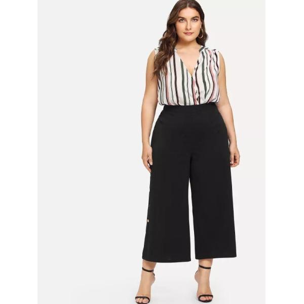 custom make high quality plain black wholesale track pants for woman